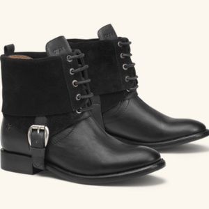 Trask Alex leather boots w/ removable suede shaft